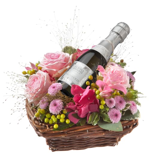 Send Flower Fairy with Prosecco Albino Armani DOC (20cl) to Switzerland